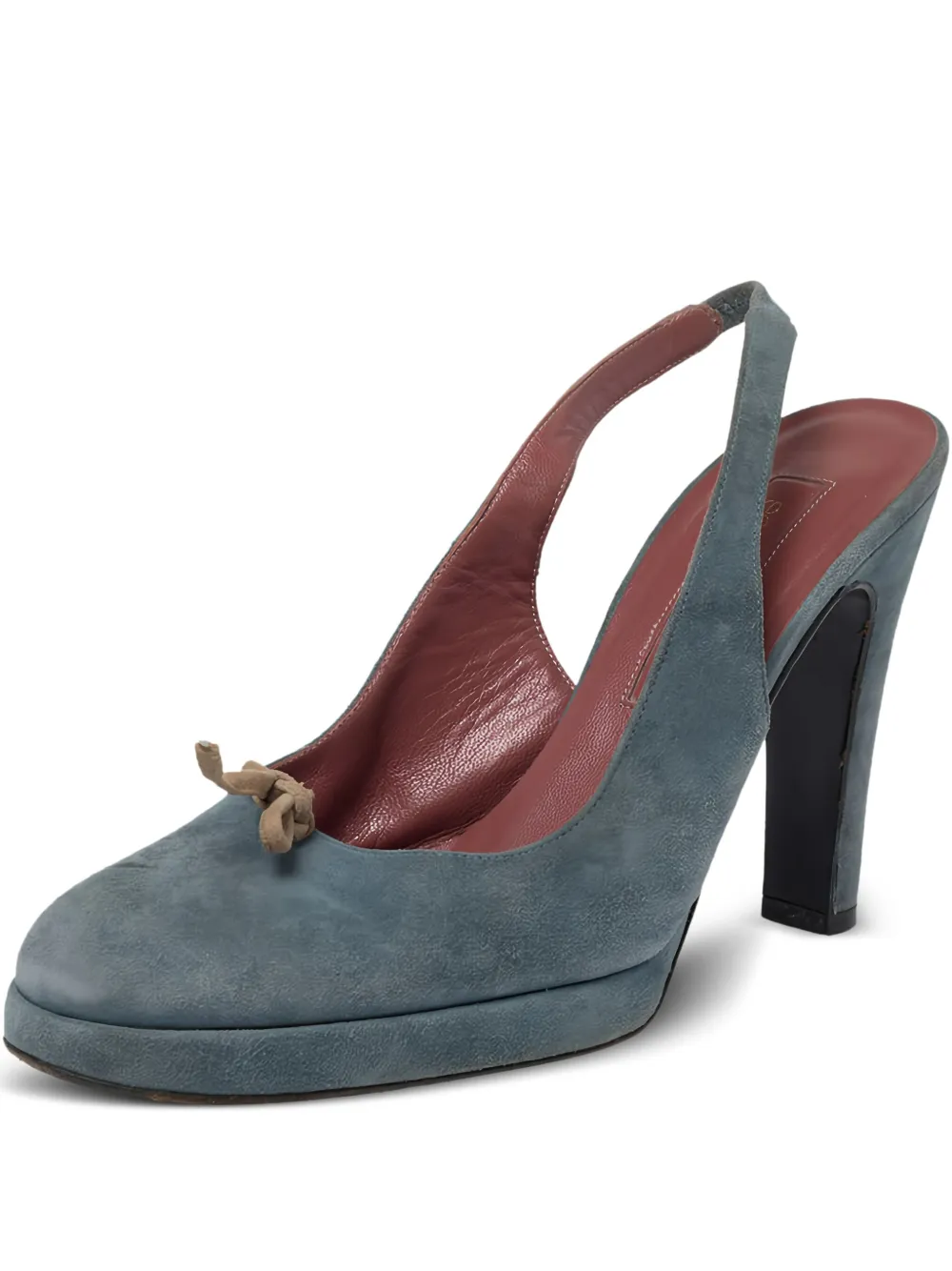 Sergio Rossi Vintage Slingback-Pumps aus Wildleder 110mm - Blau
