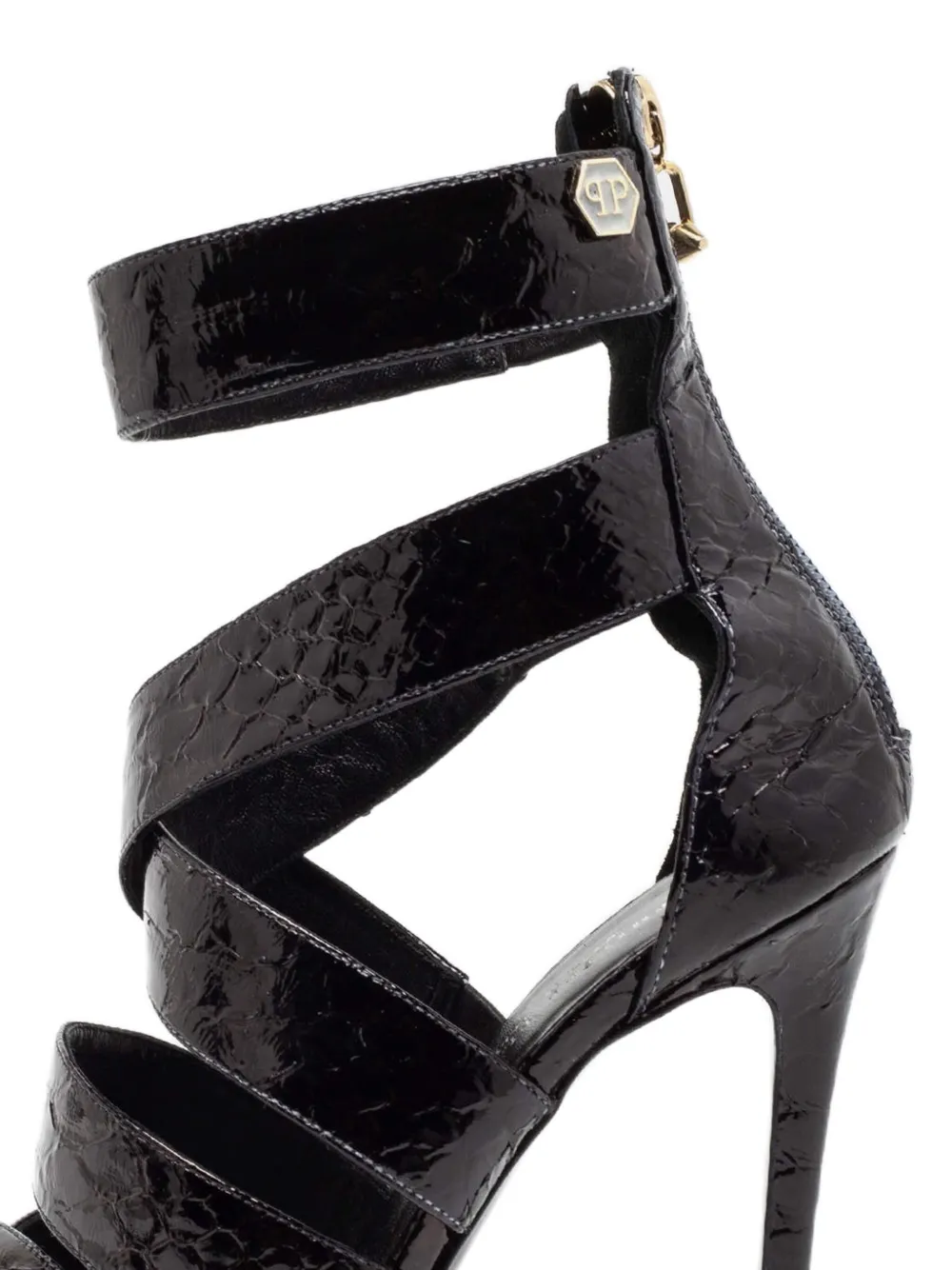Philipp Plein 2024 120 mm sandalen van python-effect - Zwart
