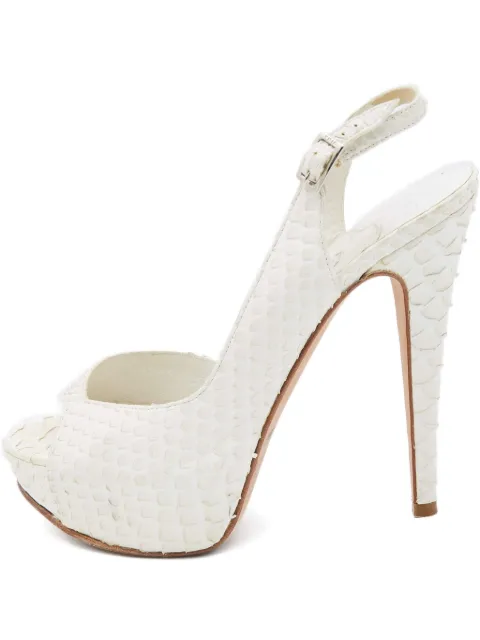 Gina  pre-owned 125mm D'orsay python-leather heeled sandals