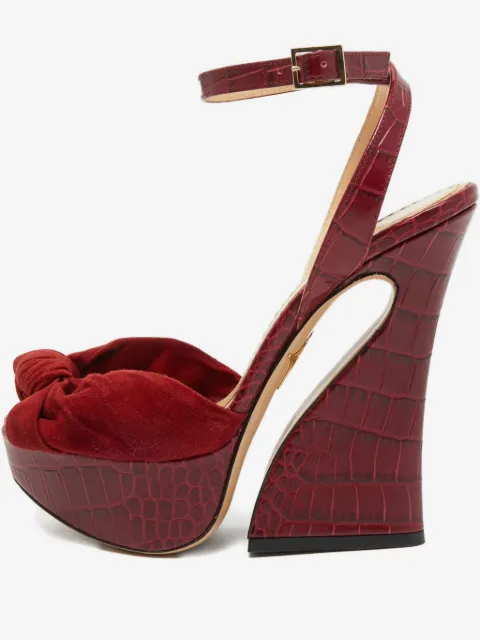 Charlotte Olympia 140mm crocodile-embossed platform sandals