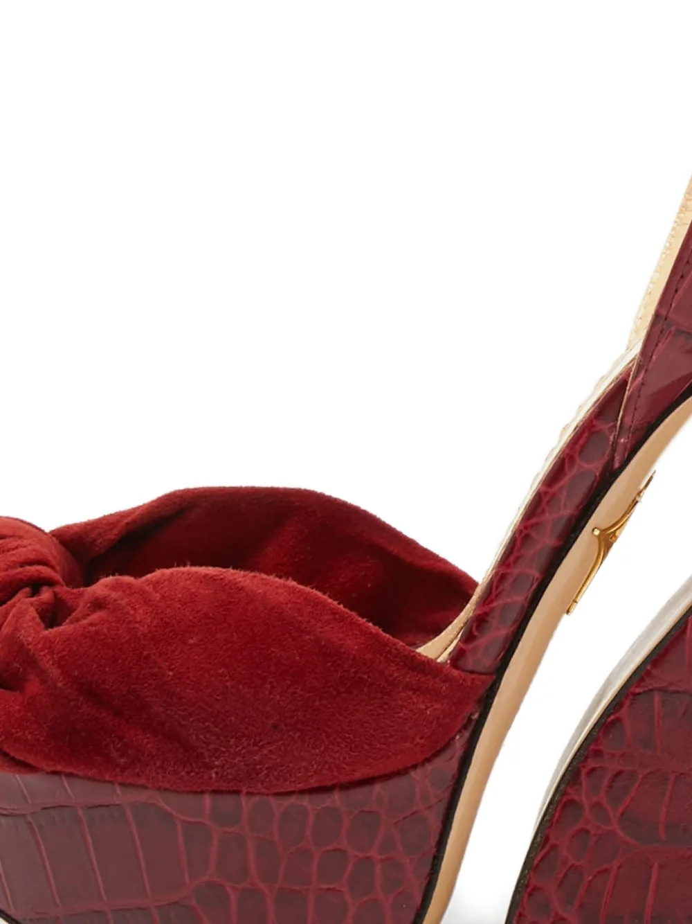Charlotte Olympia 140 mm sandalen met krokodillen-reliëf en plateauzool - Rood