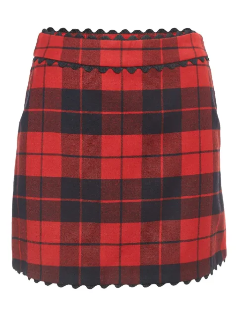 Moschino Pre-Owned scalloped plaid skirt