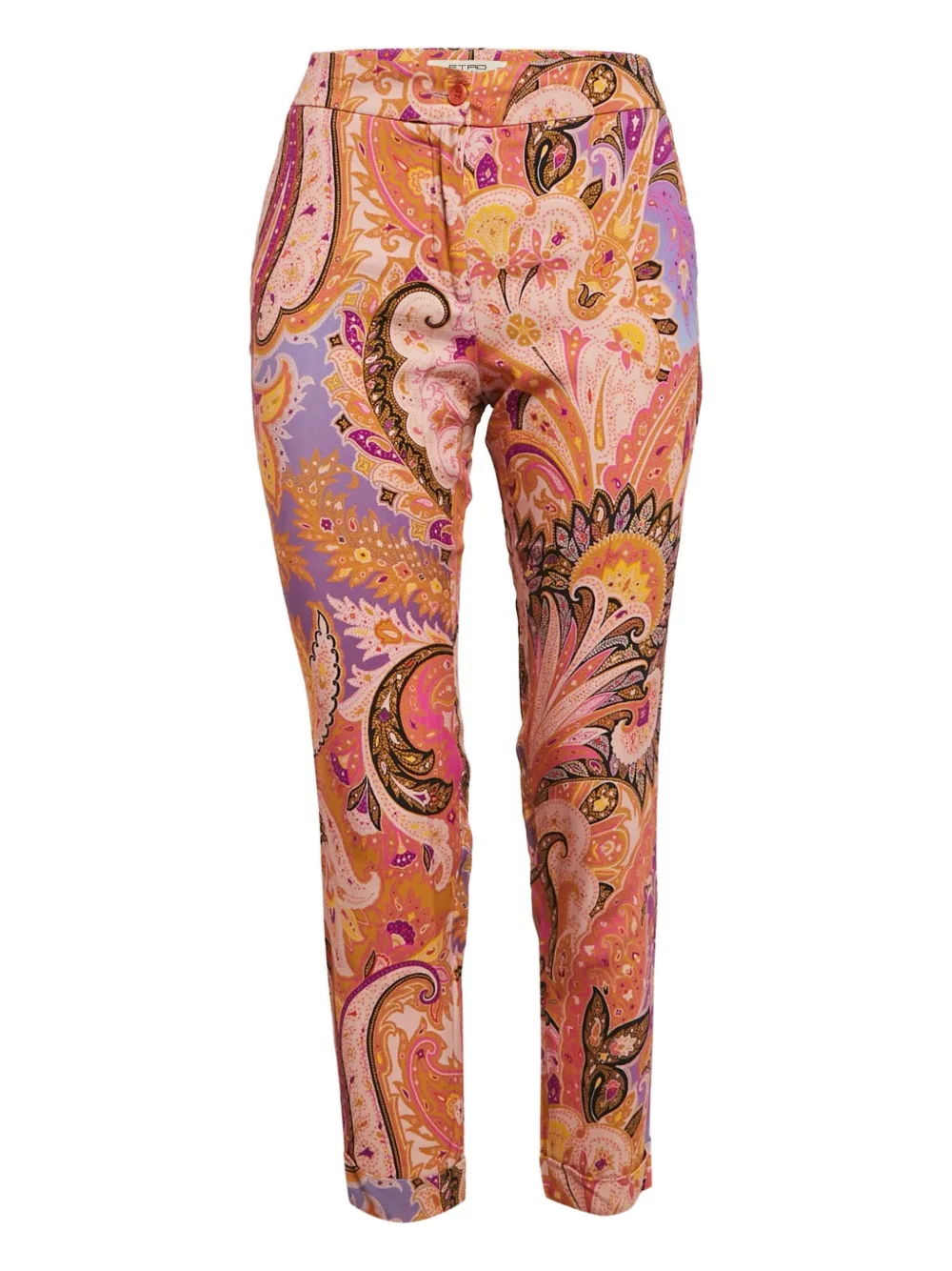 Etro Pre-Owned paisley-print straight-leg trousers | Orange | Image 1