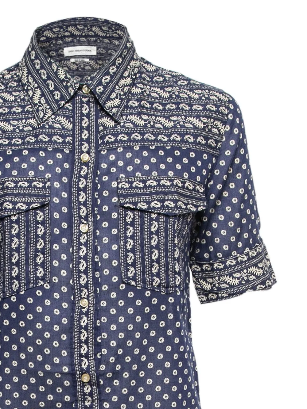 Pre-owned Isabel Marant Vintage Paisley Dot Mini Shirt Dress In Blue