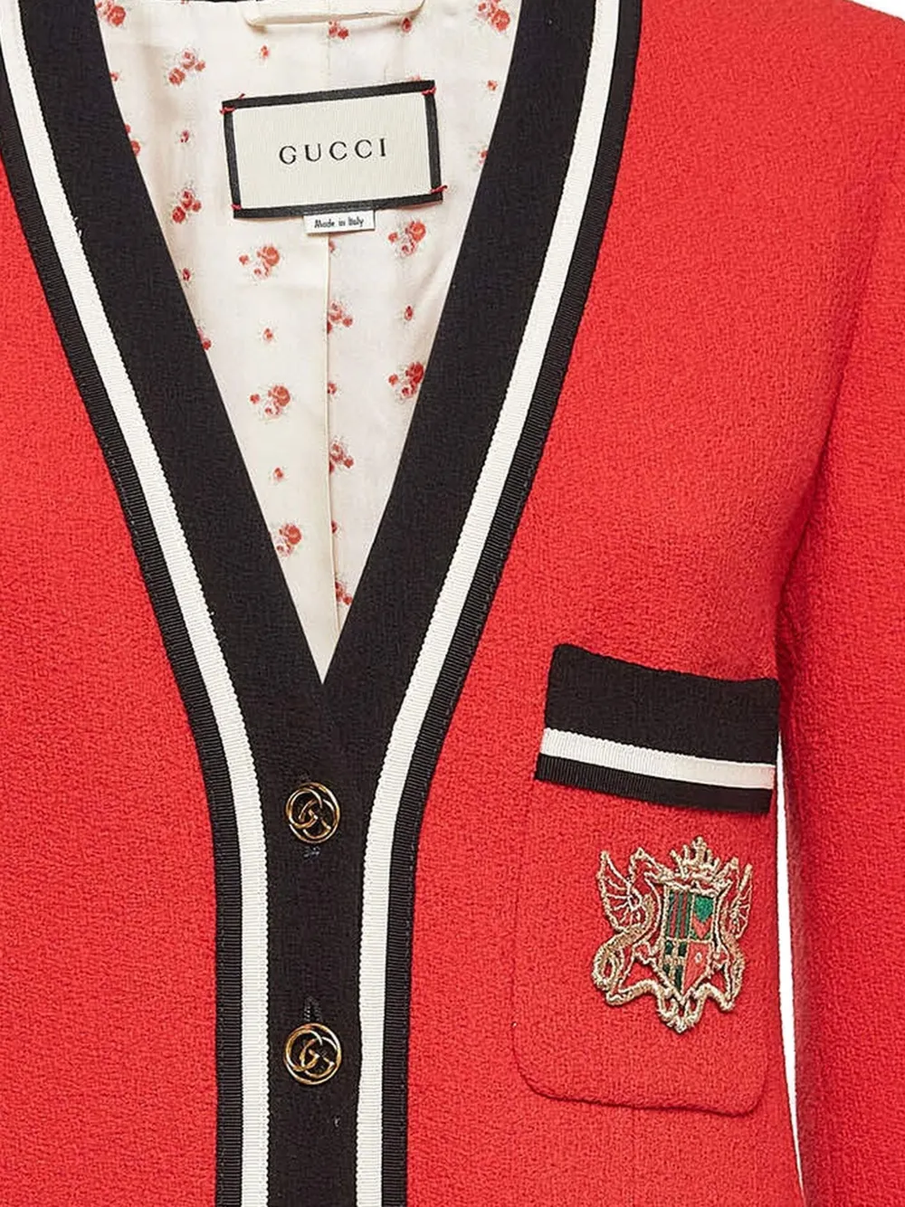 Gucci Pre-Owned contrasting-trim crest-detail jacket | Image 2