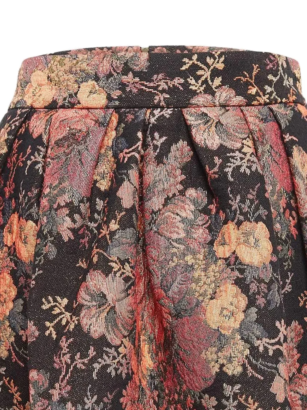 Maje Rok met bloemenjacquard - Zwart