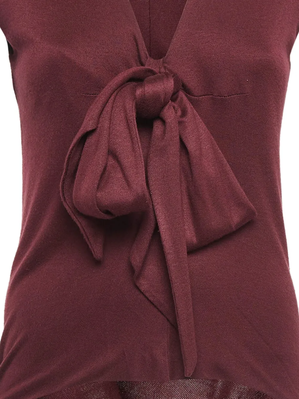 Saint Laurent Pre-Owned top con detalle de moño y cuello en V | Image 2