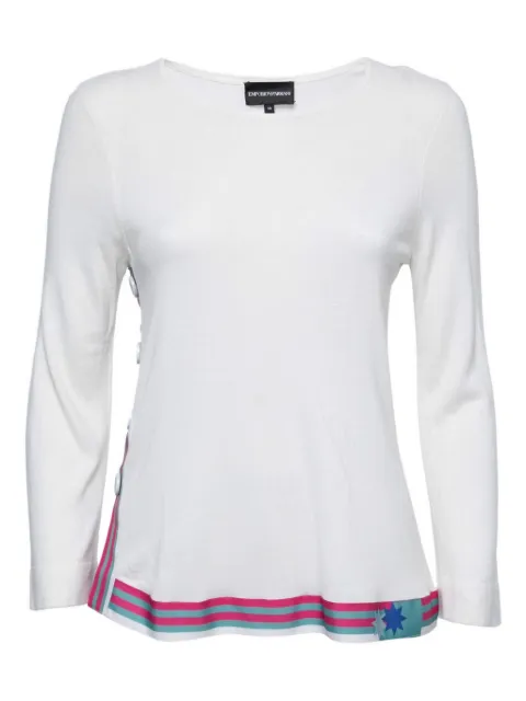 Emporio Armani Pre-Owned side-button stripe-detail top