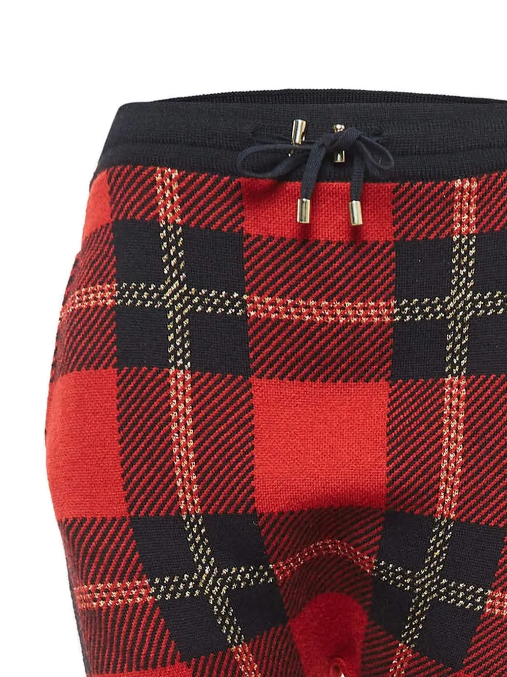 Balmain Pre-Owned Lurex geruite broek - Rood