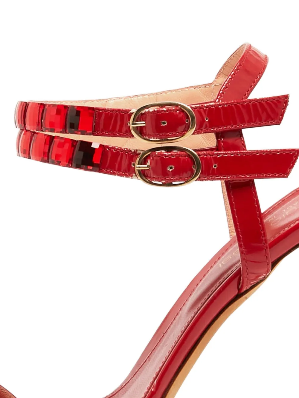 Sergio Rossi Vintage 185 mm sandalen verfraaid met kristallen en gesp - Rood
