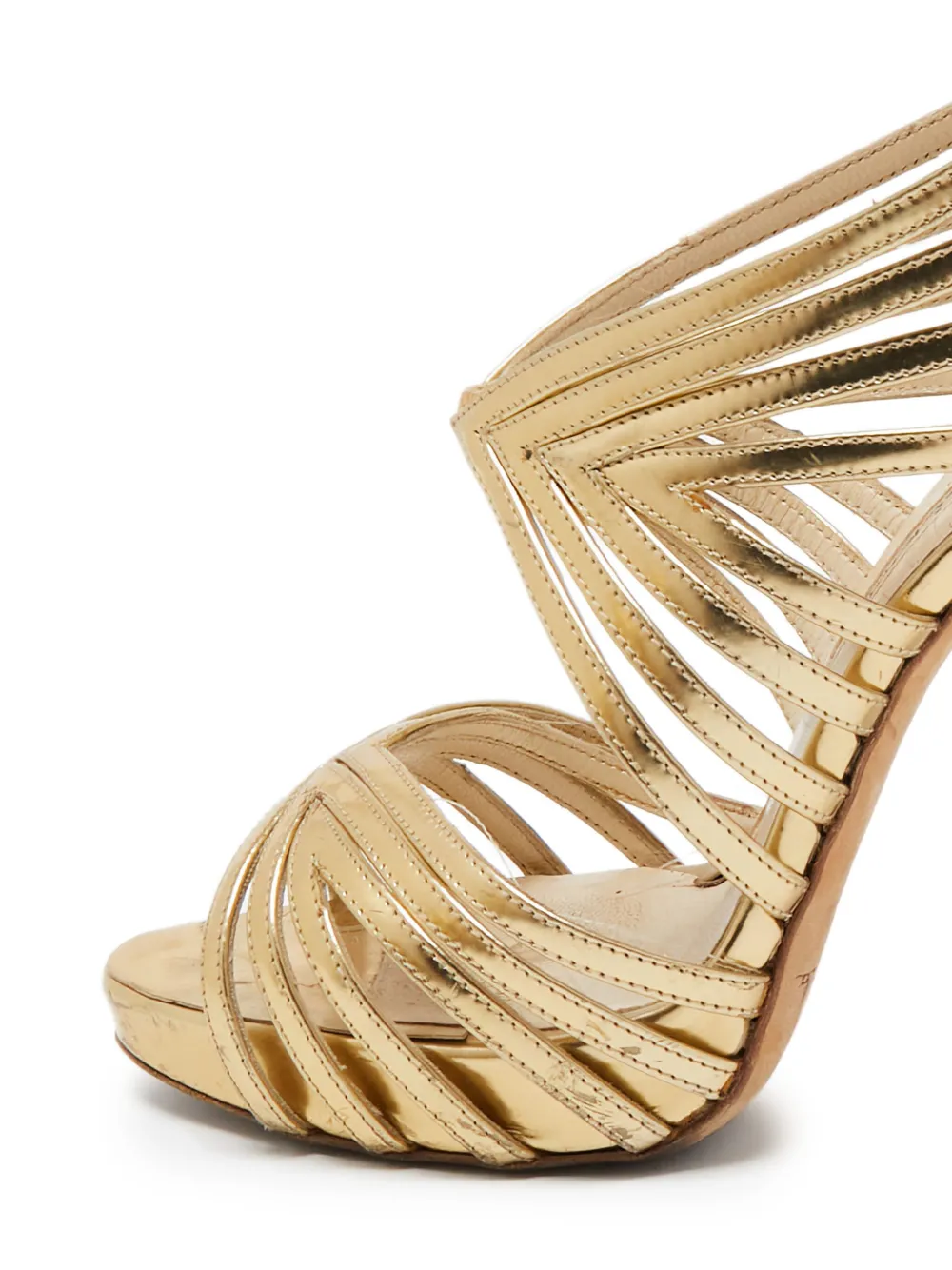 Oscar de la Renta Pre-Owned 125 mm leren sandalen met hak - Goud