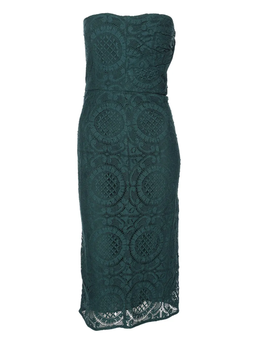 Burberry Pre-Owned lace-overlay strapless dress | Green | Image 1