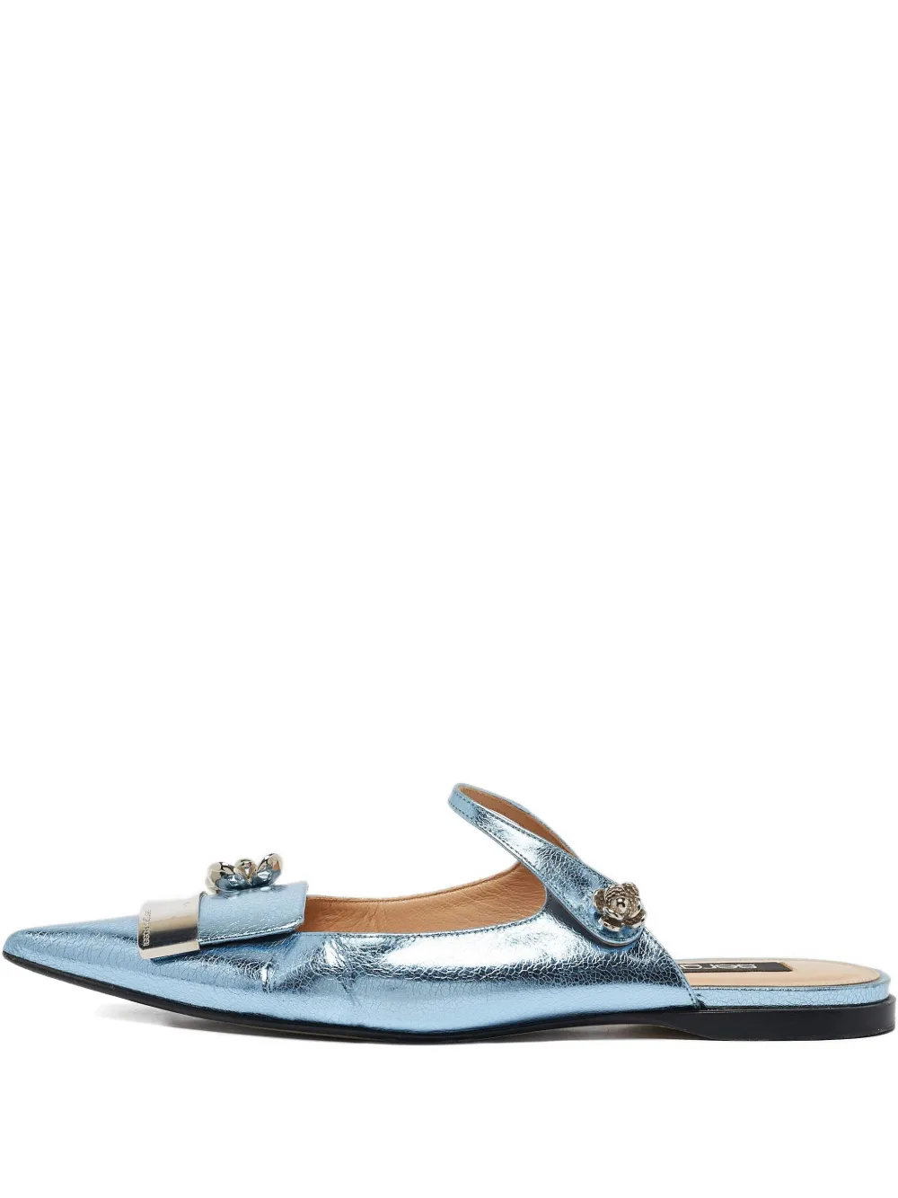 Sergio Rossi Vintage Mules im Metallic-Look - Blau