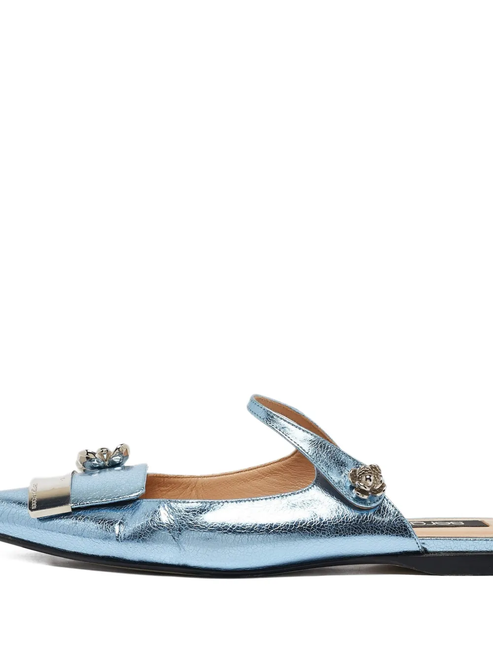 Sergio Rossi Vintage Metallic leren muiltjes met gesp - Blauw