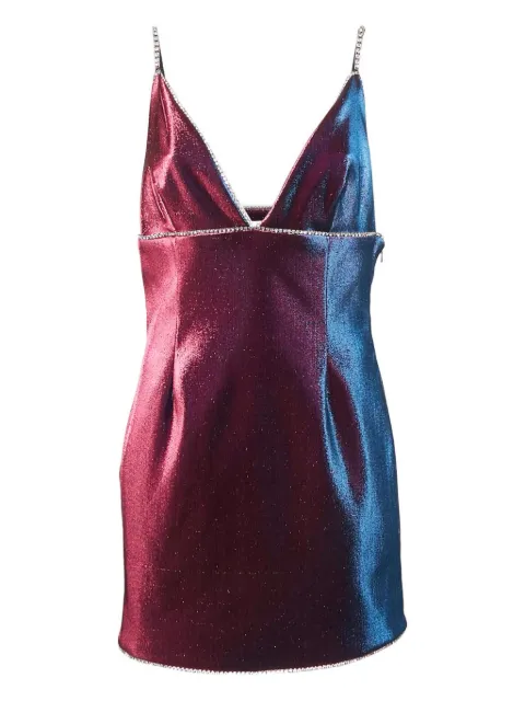 AREA Lurex studded V-neck dress