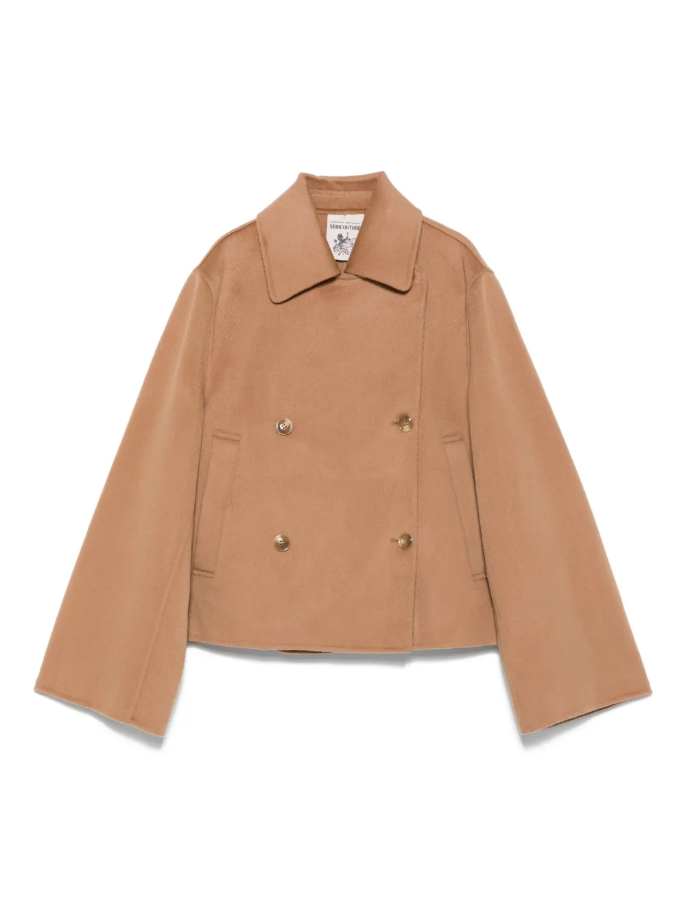 Semicouture Sailorjas met dubbele rij knopen Beige