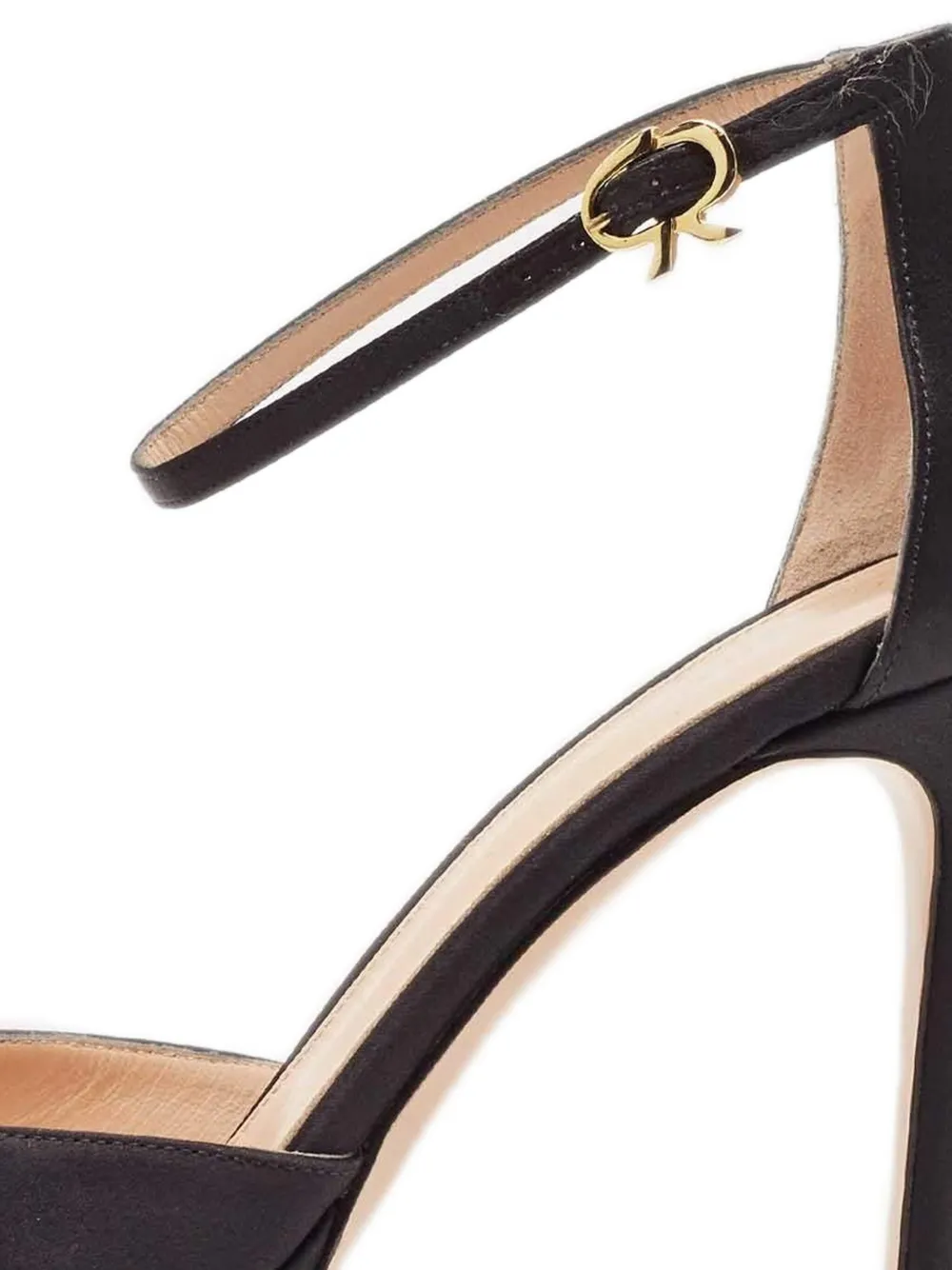 Gianvito Rossi 100 mm satijnen sandalen met plateauzool en hak - Zwart