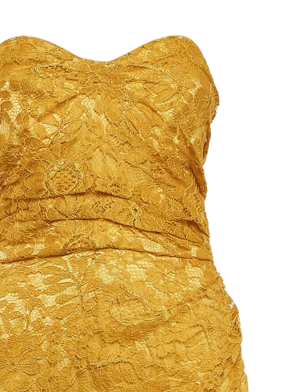 Dolce & Gabbana Pre-Owned Gedrapeerde jurk met kant - Geel