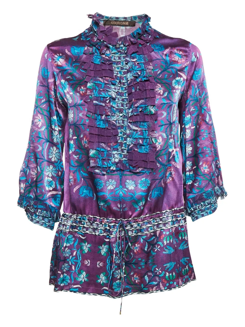 Roberto Cavalli Vintage floral ruffle top | Purple | Image 1