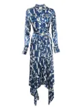 Alexis asymmetric satin dress - Blue