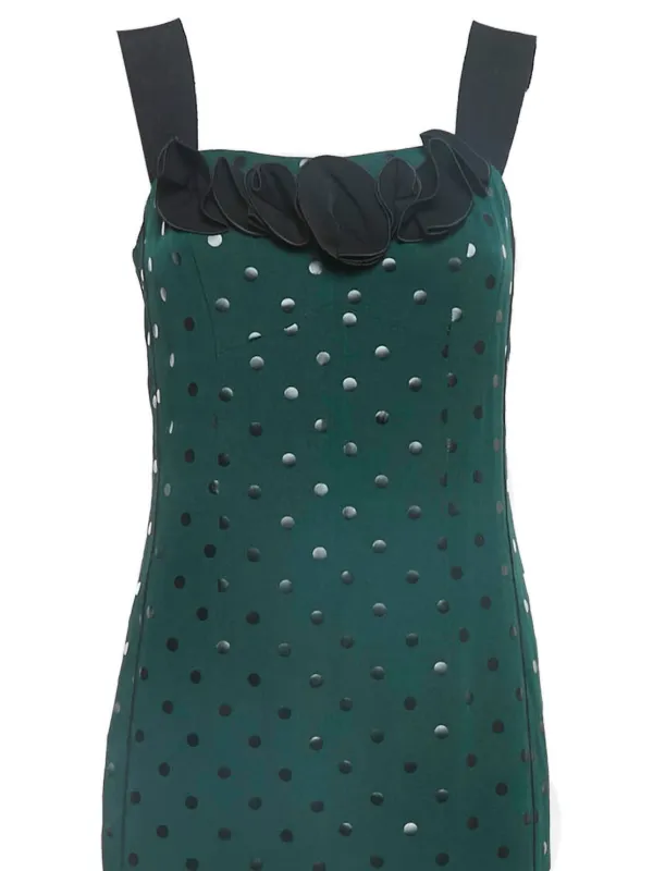 green emerald velvet dress Marc Jacobs