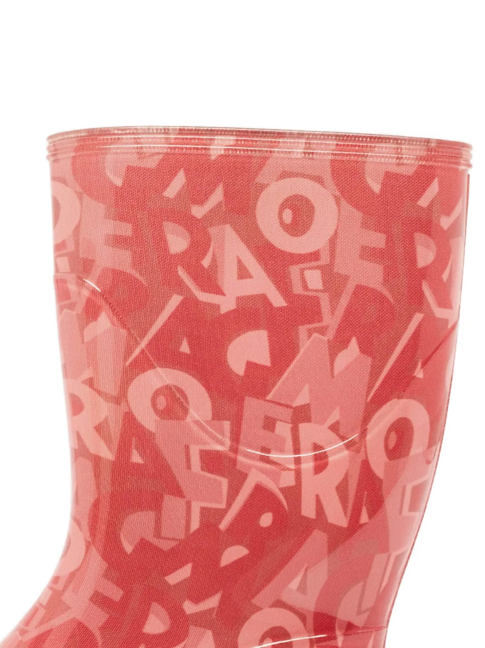 Ferragamo Pre-Owned Regenlaarzen met logoprint - Rood