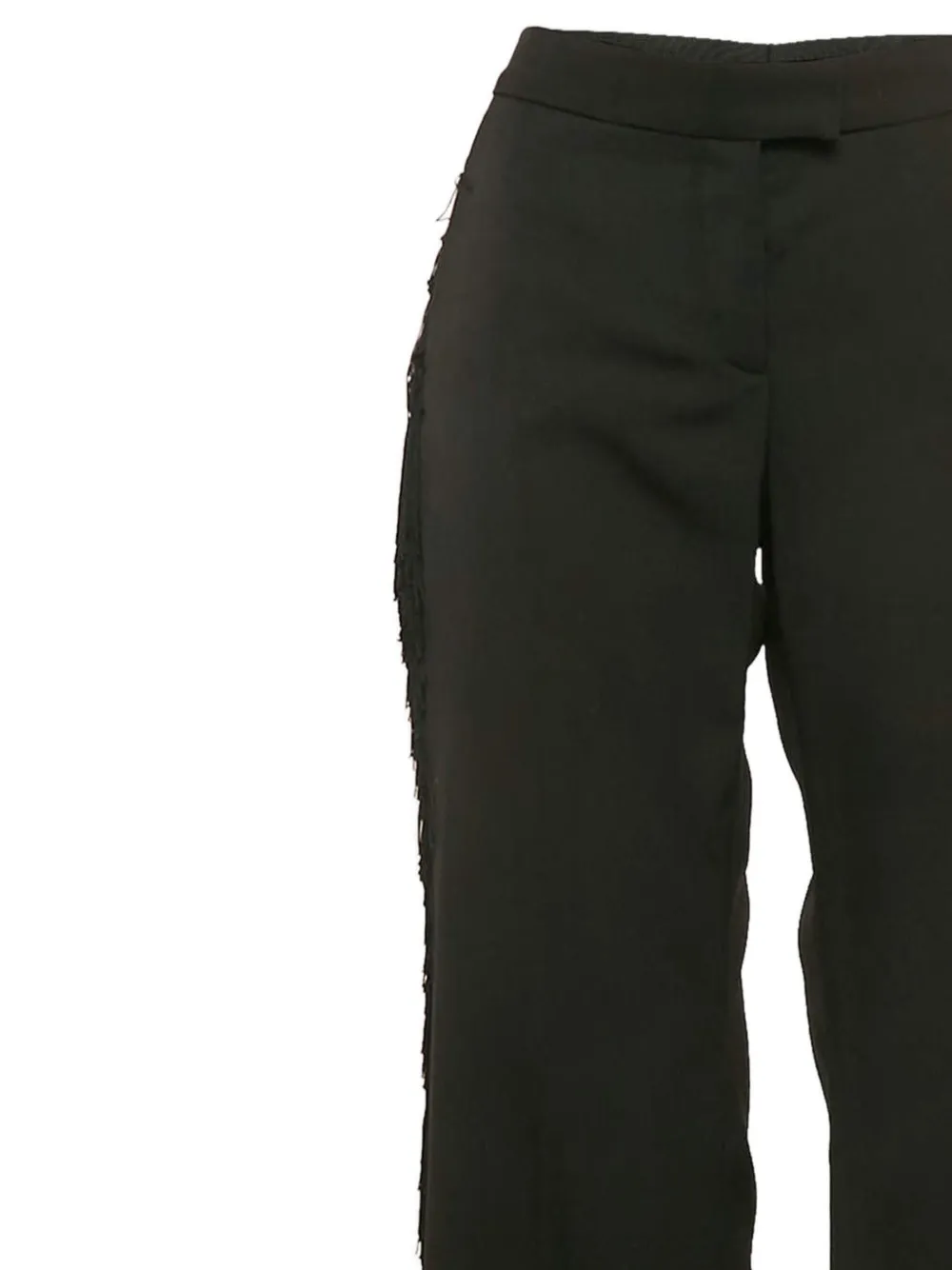 Stella McCartney Pre-Owned Wollen broek met franje - Zwart