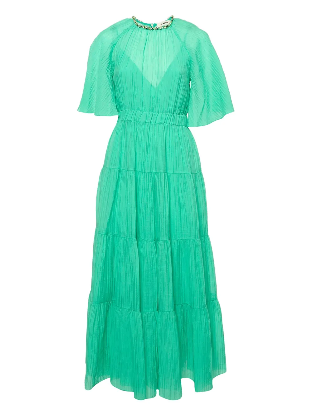 SANDRO crystal tiered dress | Green | Image 1
