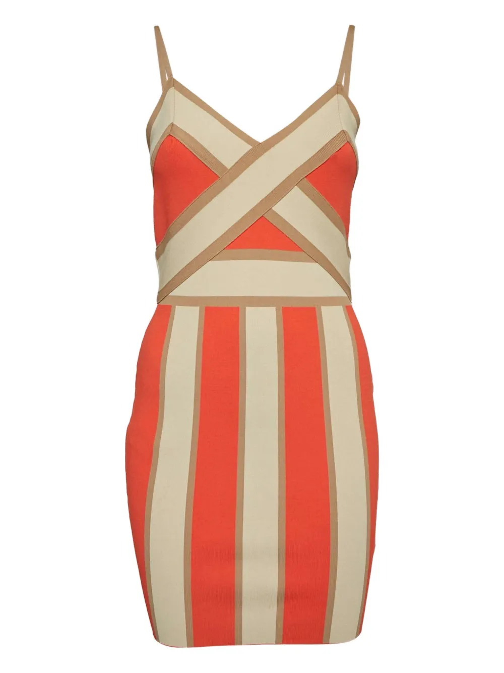 Elisabetta Franchi Abito corto a righe 2024 - Arancione