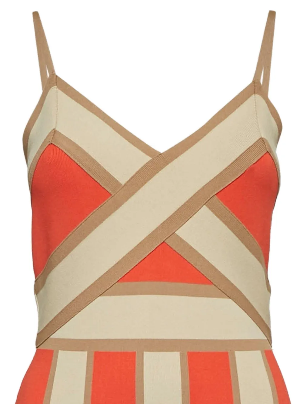 Elisabetta Franchi 2024 Bandage gestreepte mini-jurk - Oranje
