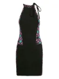 Just Cavalli Vintage floral-print halterneck mini dress - Black