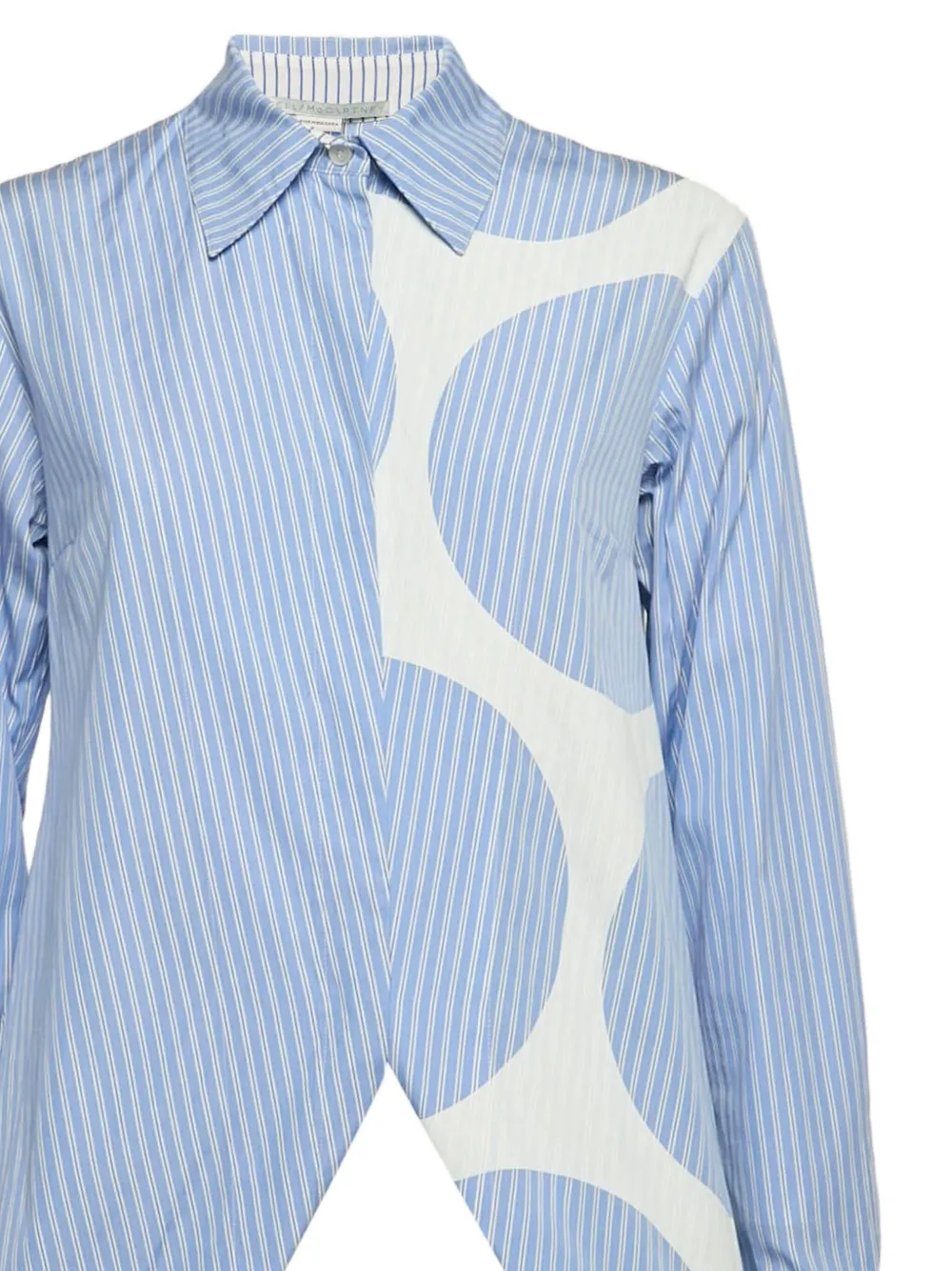 Pre-owned Stella Mccartney Striped Circle-print Shirt In Blue