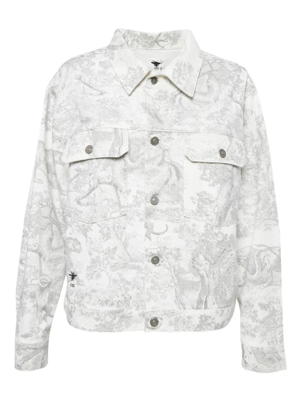 Christian Dior Pre-Owned Toile de Jouy デニムジャケット - ホワイト Christian Dior Pre-Owned Toile de Jouy デニムジャケット - ホワイト