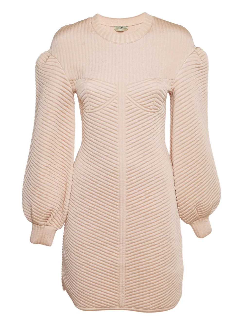 Fendi Pre-Owned Gestepptes Kleid mit Ballonärmeln - Rosa