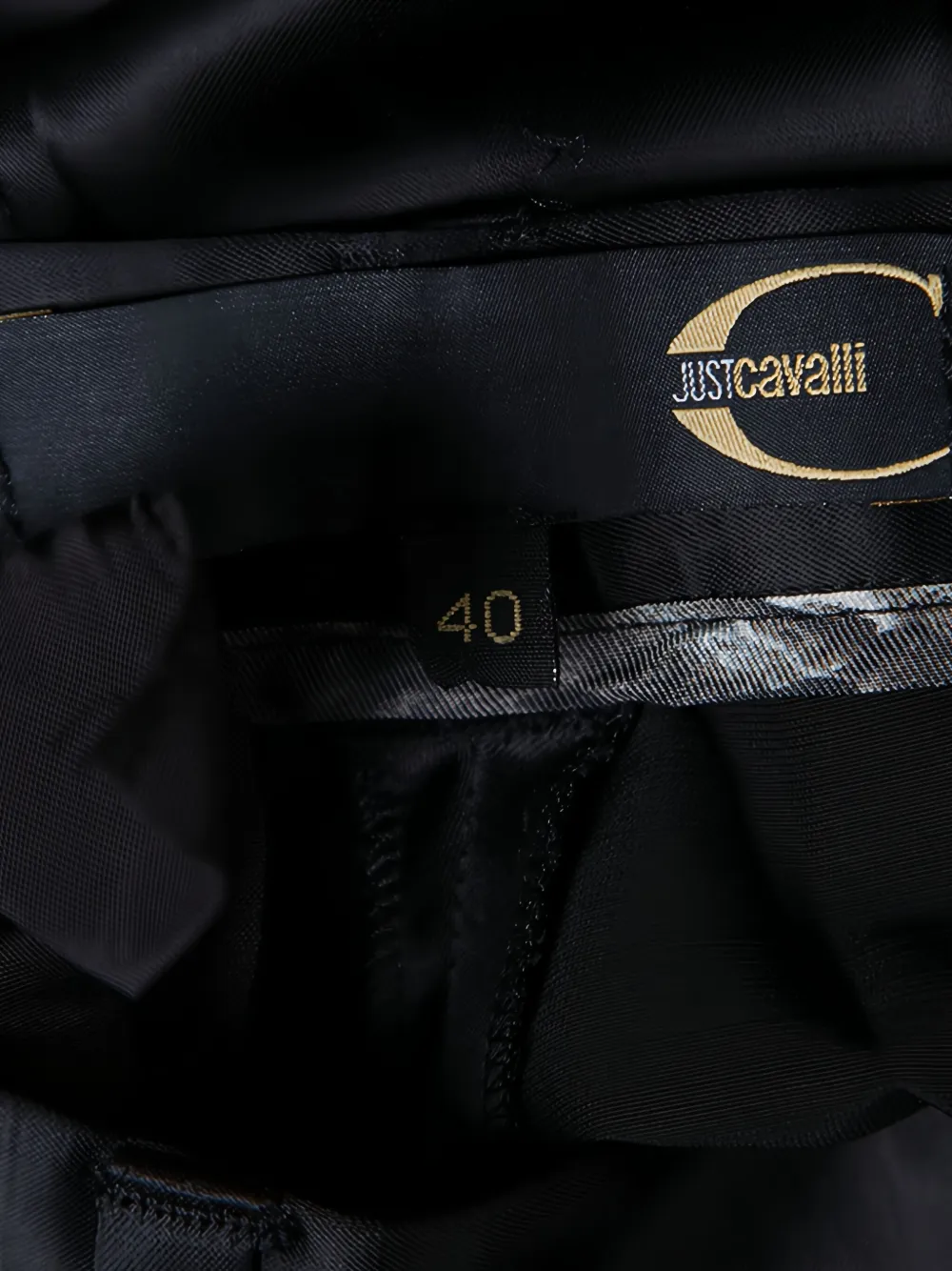 Pre-owned Just Cavalli Vintage Pressed-crease Trousers In Black