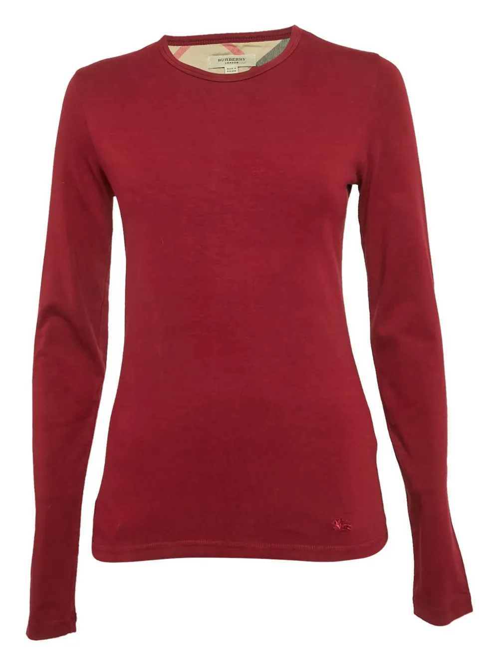 Burberry Pre-Owned long-sleeved cotton T-shirt | Red | Image 1