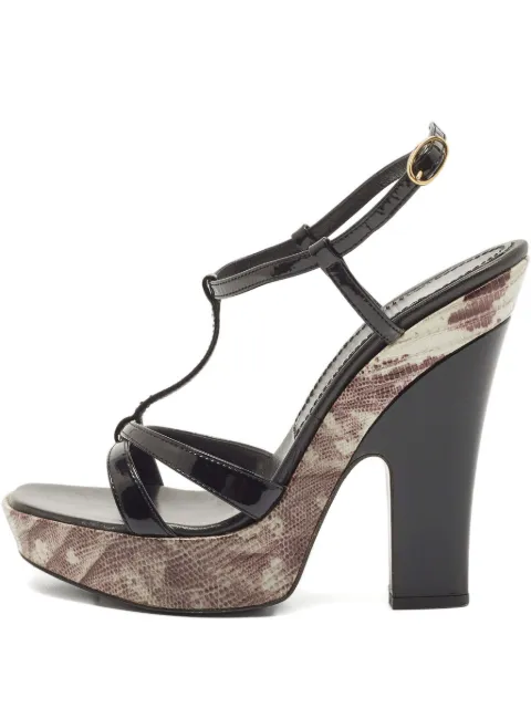 Casadei Vintage 130mm lizard-embossed platform sandals