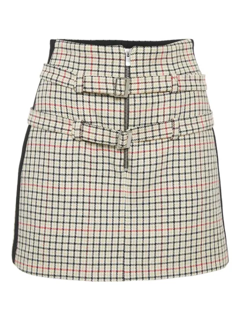 Maje buckle plaid skirt