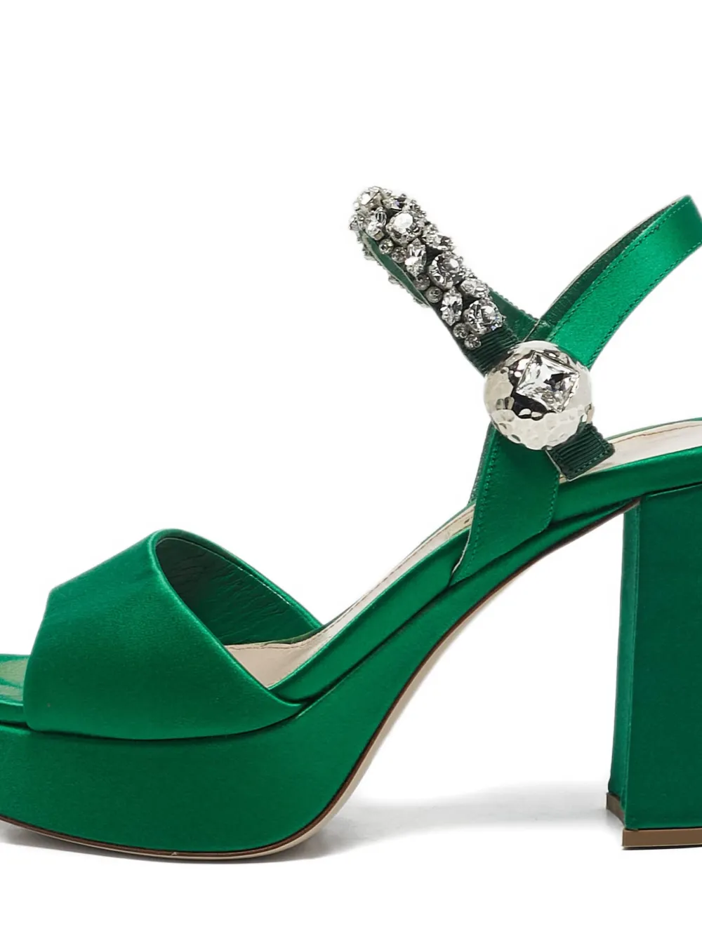 Miu Miu Pre-Owned 95mm crystal-embellished platform sandals | Image 2