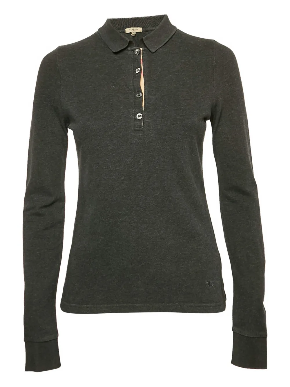 Pre-owned Burberry Long-sleeve Polo Shirt In Gray