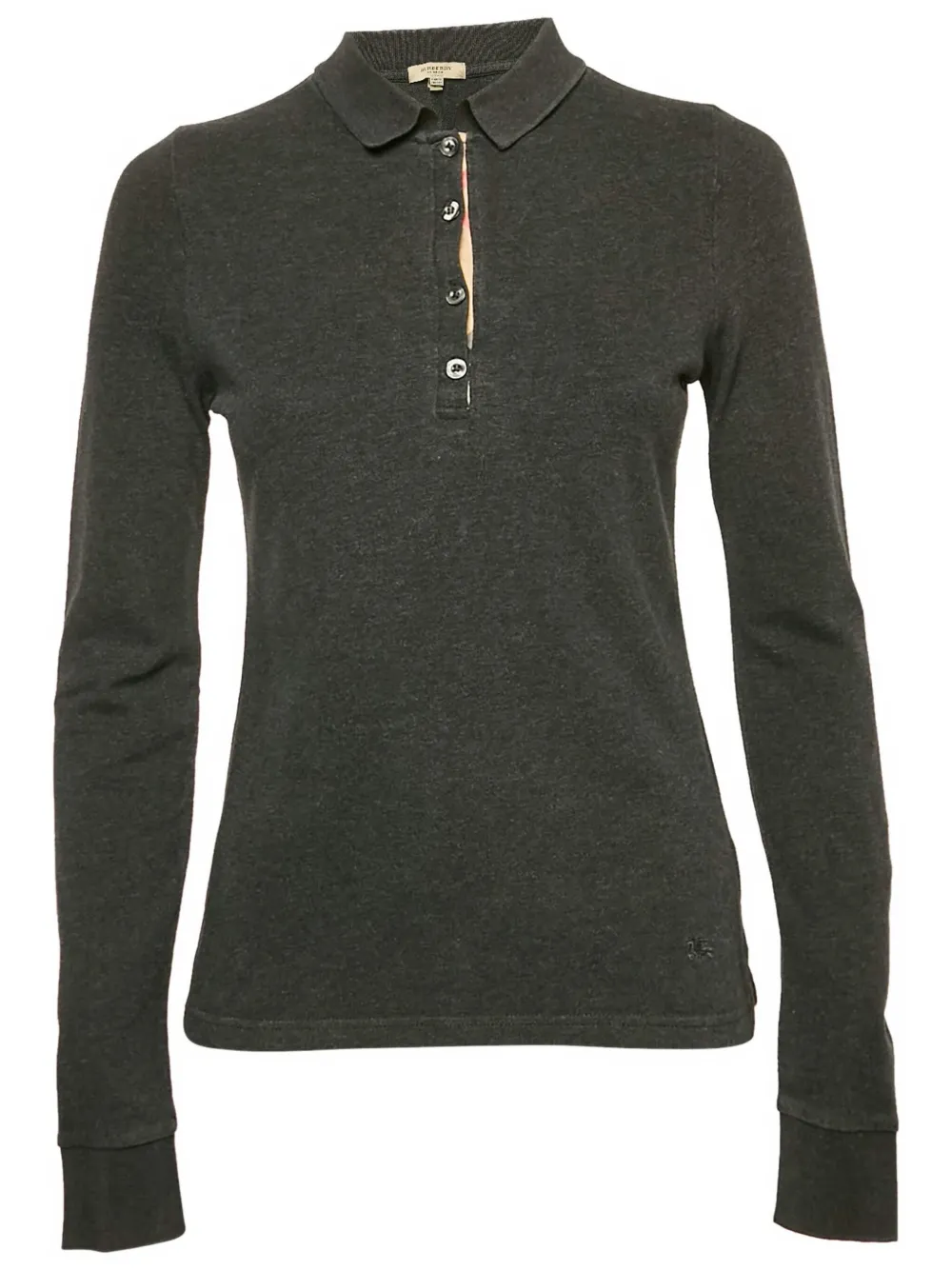 Pre-owned Burberry Long-sleeve Polo Shirt In Gray
