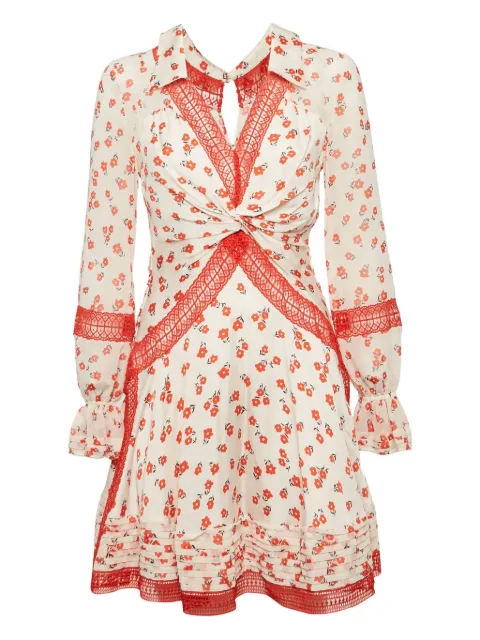 Self-Portrait floral-print lace dress