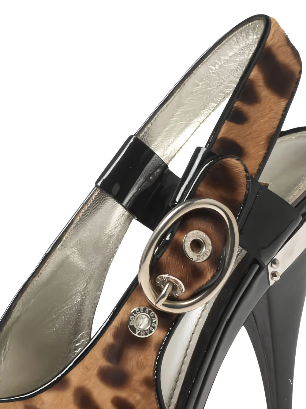 Dolce & Gabbana Pre-Owned 130 mm slingback sandalen met hak en luipaardprint - Bruin