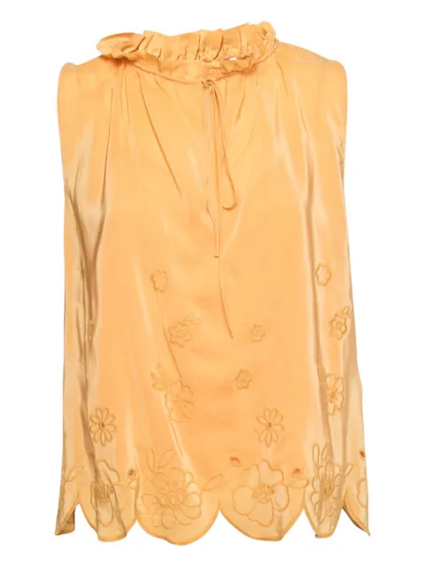 See By Chloé Vintage floral-embroidered cotton blouse