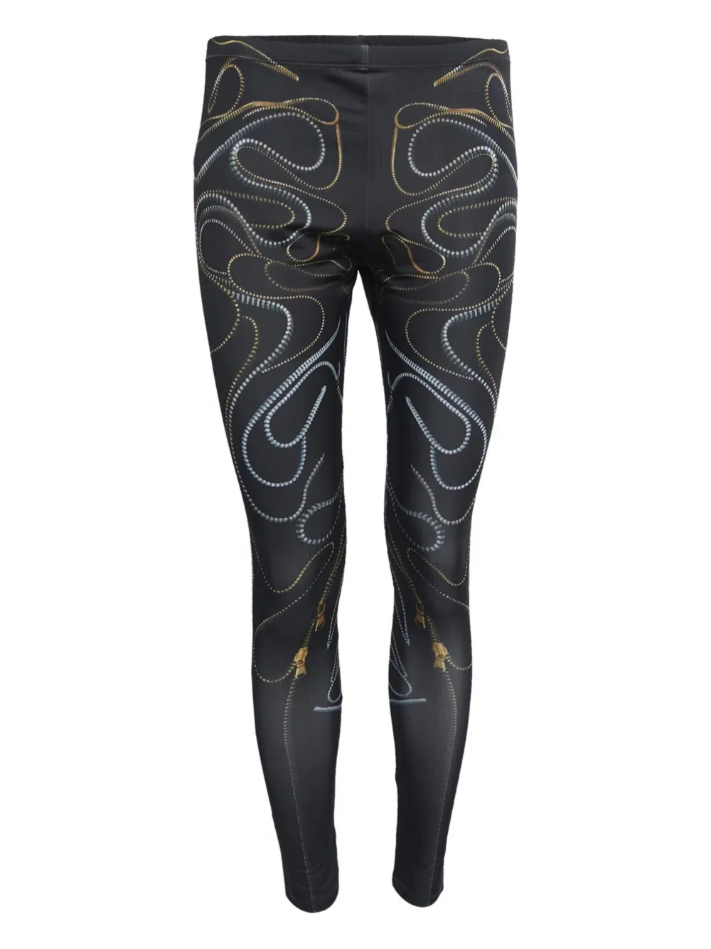 Pre-owned Alexander Mcqueen Zip-pattern Leggings In Black