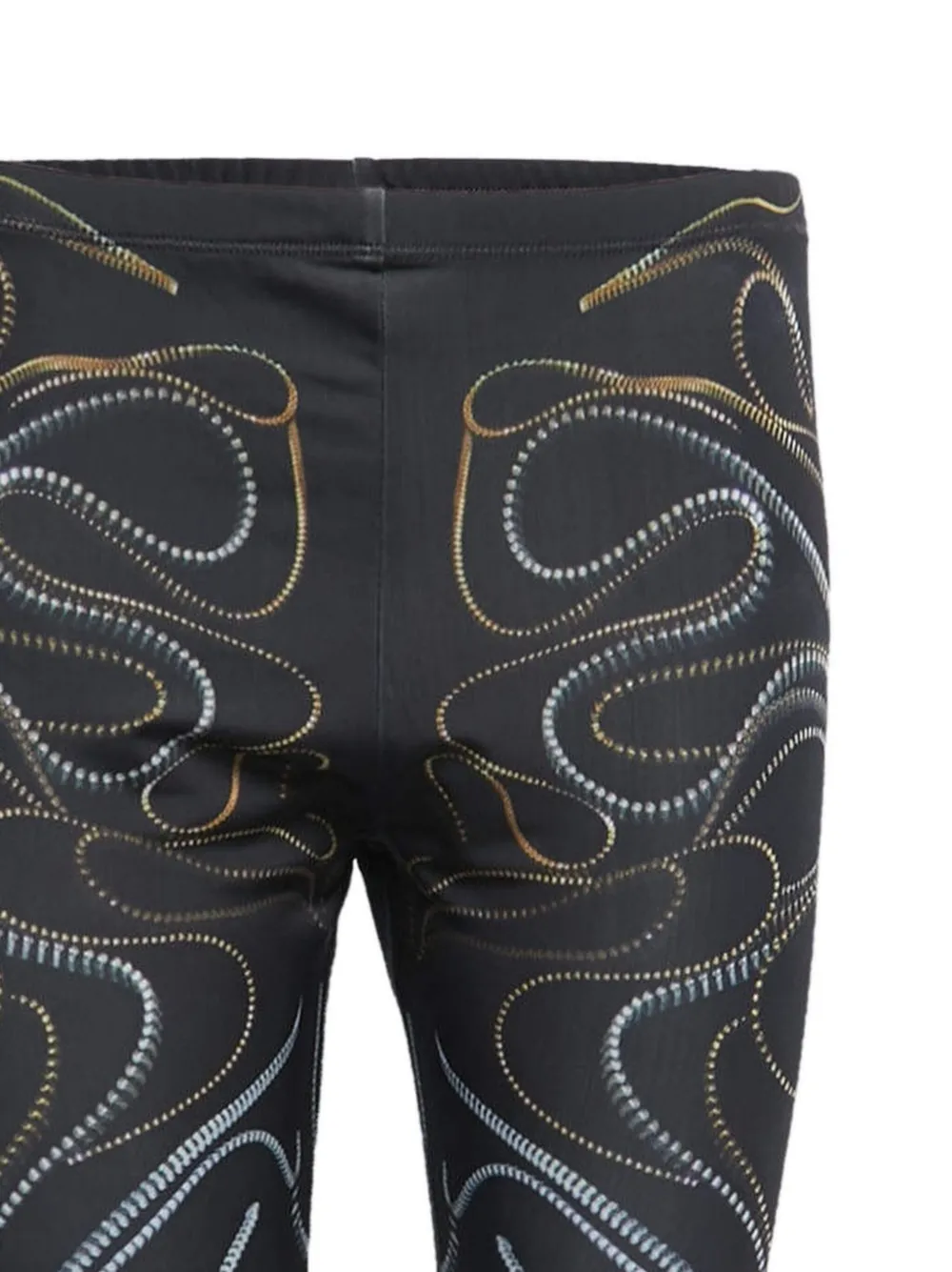 Pre-owned Alexander Mcqueen Zip-pattern Leggings In Black