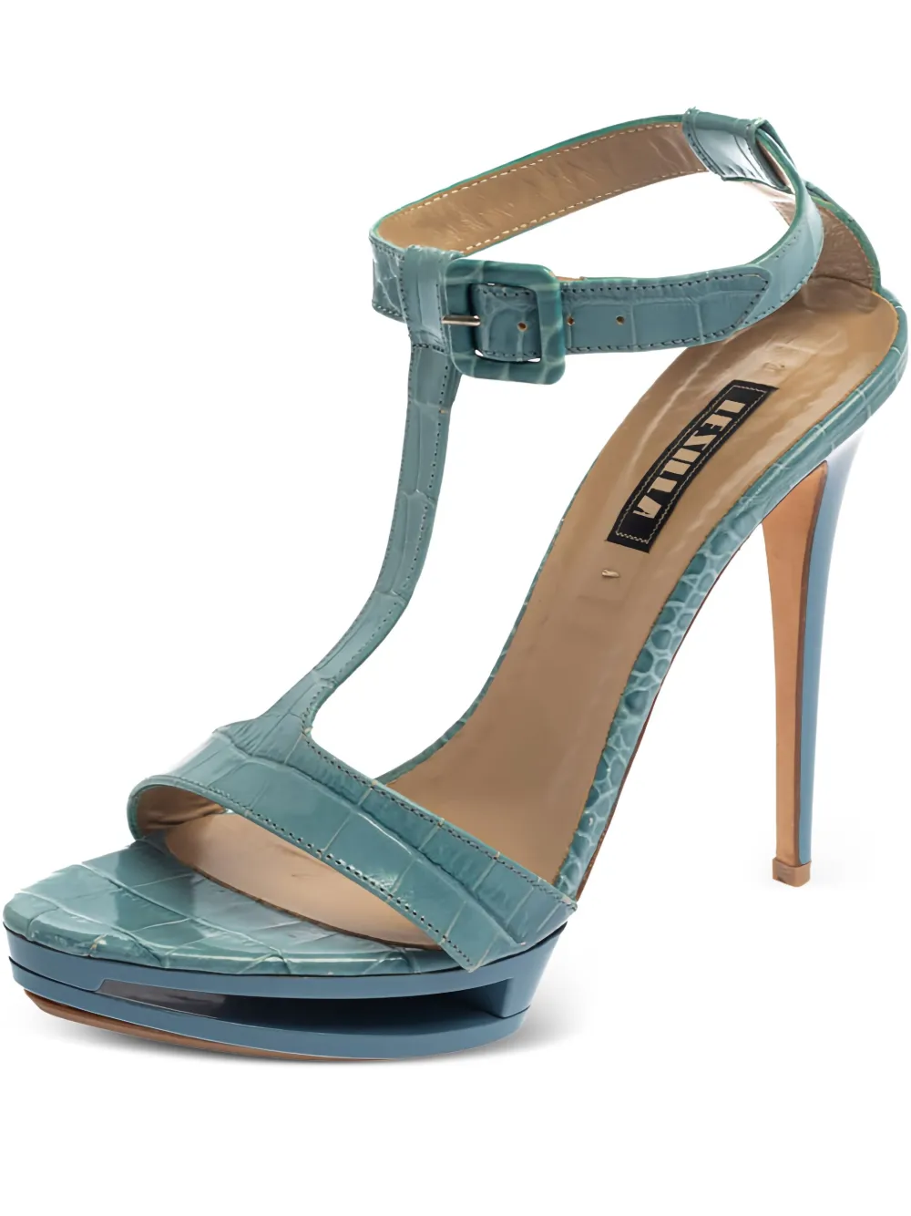 Le Silla Sandali con effetto coccodrillo 125mm - Blu