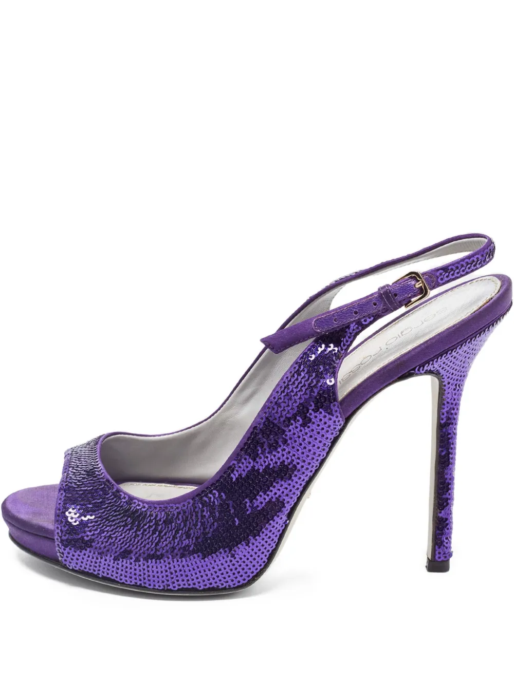 Sergio Rossi Vintage Slingback-Sandalen mit Pailletten 110mm - Violett