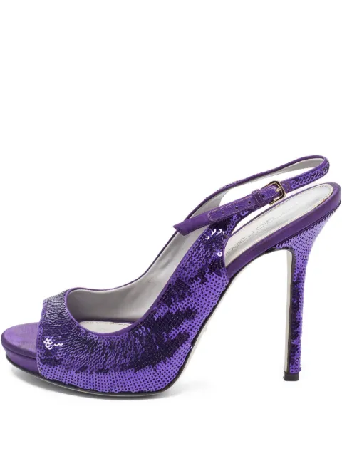 Sergio Rossi Vintage 110mm sequined slingback sandals