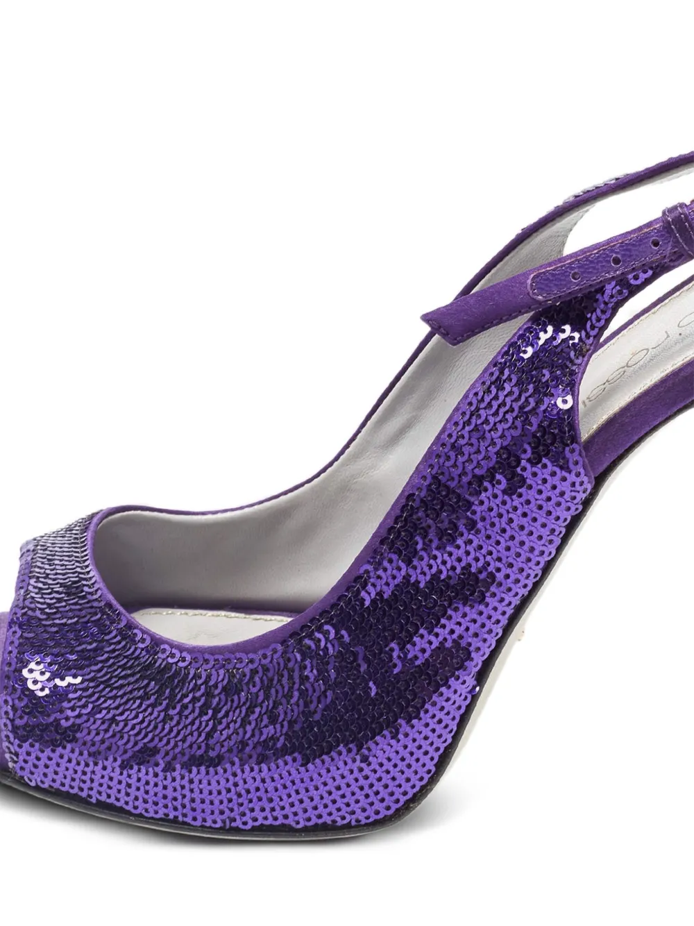Sergio Rossi Vintage 110 mm slingback sandalen met pailletten - Paars